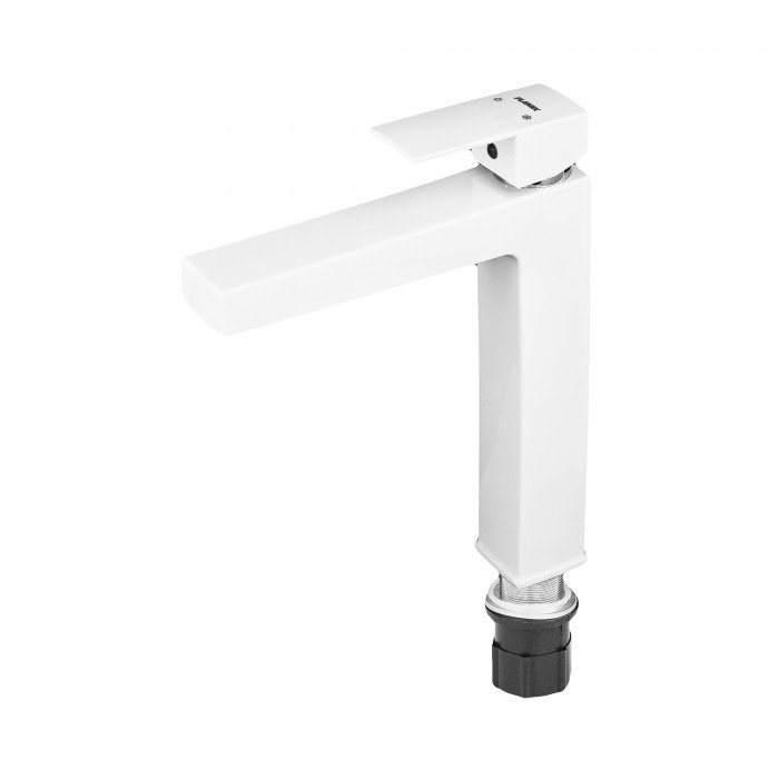Смеситель для умывальника Plamix Kubus-001 HIGH SET White (с подводом) (PM0672) Смеситель для умывальника Plamix Kubus-001 HIGH SET White (с подводом) (PM0672)