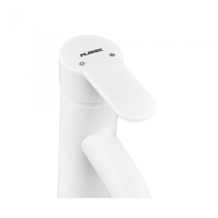 Смеситель для умывальника Plamix Raul-001-B White (без подвода) (PM0652) Смеситель для умывальника Plamix Raul-001-B White (без подвода) (PM0652)