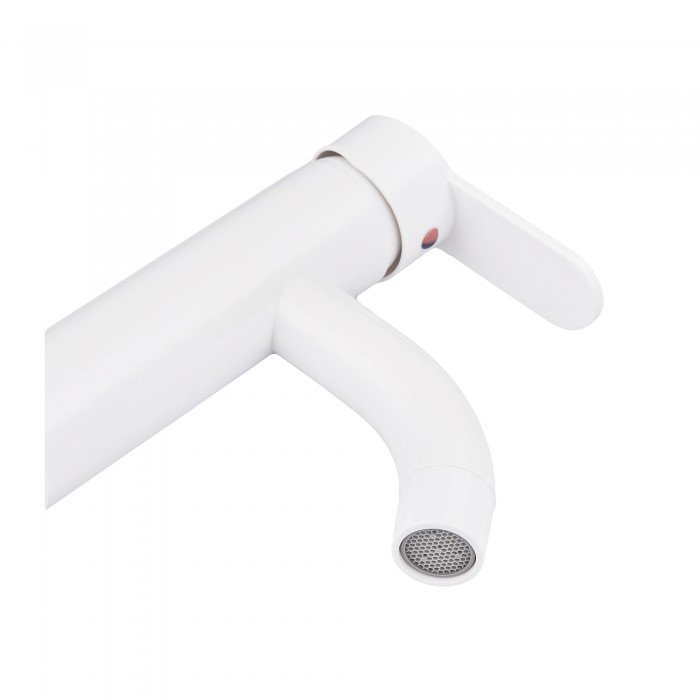 Смеситель для умывальника Plamix Raul-001-B White (без подвода) (PM0652) Смеситель для умывальника Plamix Raul-001-B White (без подвода) (PM0652)
