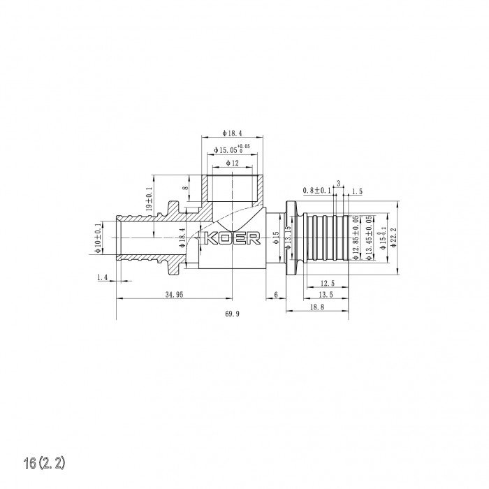 Трубка Т-подібна для приєднання радіатора Koer KA.D16-16-250 (KR4905) Трубка Т-подібна для приєднання радіатора Koer KA.D16-16-250 (KR4905)