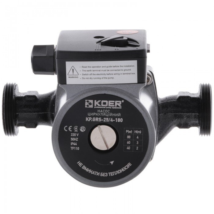 Насос циркуляционный центробежный Koer KP.GRS-25/4-180 (с гайками, кабелем и вилкой) (KP0248)