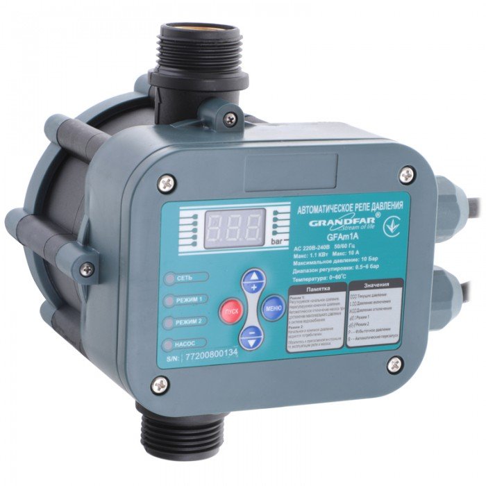 Електронне реле управління насосом (регульоване) Grandfar GFAm1A (із змінним значенням) (GF1139)