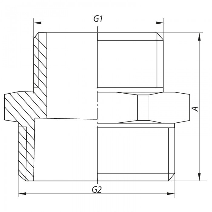 Ниппель редукционный 1/2''x1" Koer KF.N0610 (KF0035)