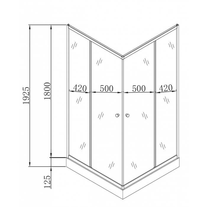 Душевая кабина с низким поддоном Mixxus CUBIC SCT01-100x100x195-FB CHROME матовое стекло 4мм (MI690 Душевая кабина с низким поддоном Mixxus CUBIC SCT01-100x100x195-FB CHROME матовое стекло 4мм (MI690