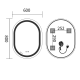 Зеркало Mixxus Premium ELLIPSE MV05-80x60-Reverse с Led Touch, Anti-fog, димером (3-6,5kK) (MP6642)