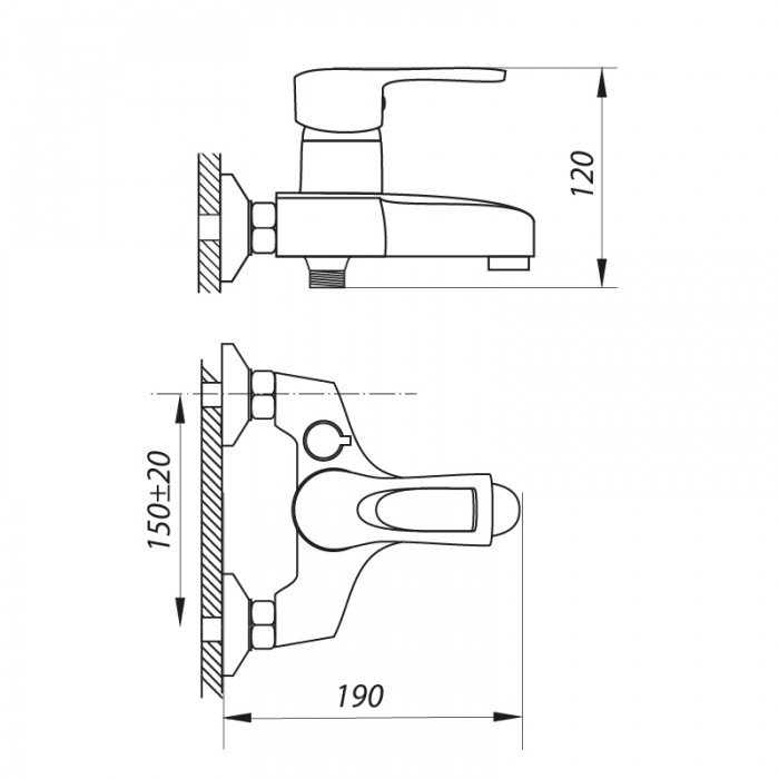 Змішувач для ванни Zerix FAD 135 (ZX0212) Змішувач для ванни Zerix FAD 135 (ZX0212)