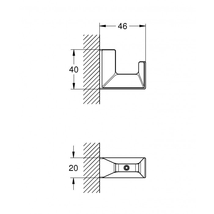 Крючок для халата Grohe Selection Cube (40782000) Крючок для халата Grohe Selection Cube (40782000)