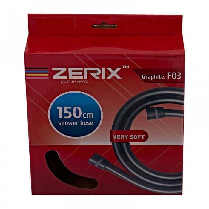 Шланг для душу Zerix Graphite.F03 150 см силіконовий  (колір графіт) (ZX5568) Шланг для душу Zerix Graphite.F03 150 см силіконовий  (колір графіт) (ZX5568)