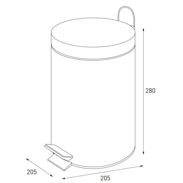Мусорное ведро круглое Zerix Solo-TC0105 SS Color 5 л цвет нержавейка (ZX5897)