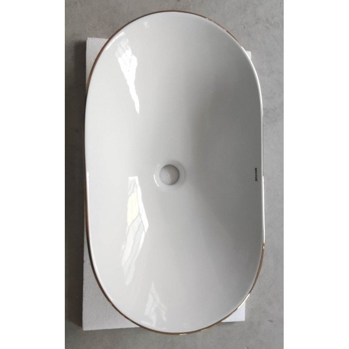 Раковина накладная MIXXUS PREMIUM WAVE-0105 EDGE GOLD 620х360х160mm (MP6557) Раковина накладная MIXXUS PREMIUM WAVE-0105 EDGE GOLD 620х360х160mm (MP6557)