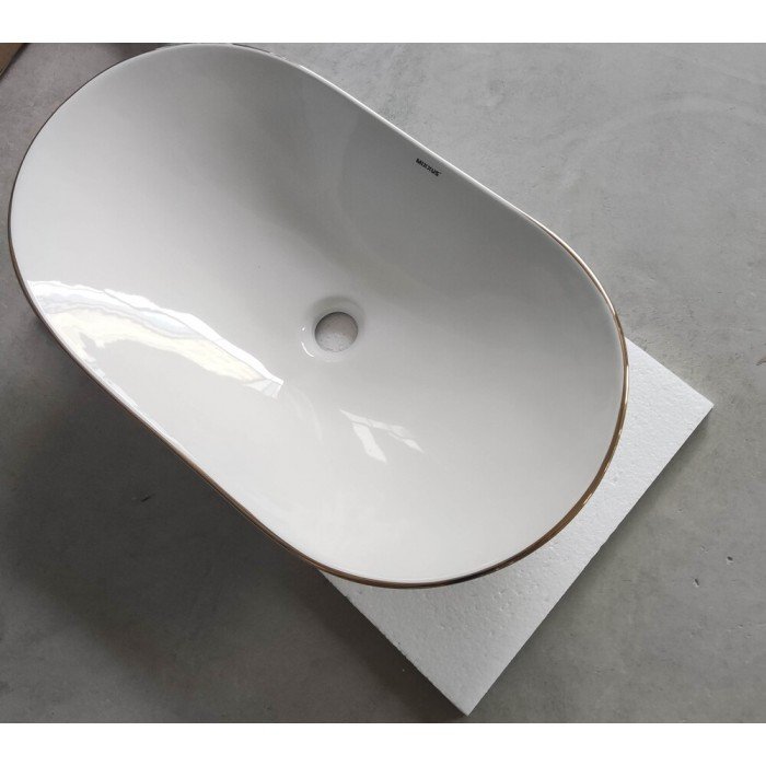 Раковина накладная MIXXUS PREMIUM WAVE-0105 EDGE GOLD 620х360х160mm (MP6557) Раковина накладная MIXXUS PREMIUM WAVE-0105 EDGE GOLD 620х360х160mm (MP6557)