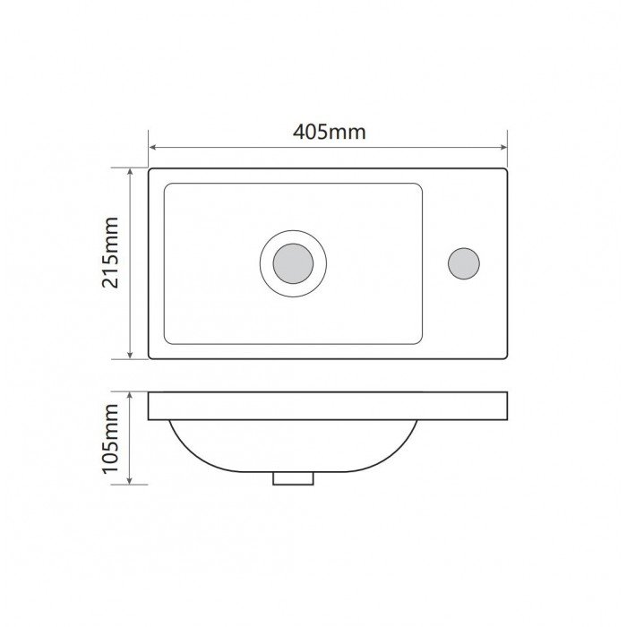 Раковина мебельная Mixxus Premium QUADRO-1501 400х215х105mm с отверстием под смеситель (MP6502) Раковина мебельная Mixxus Premium QUADRO-1501 400х215х105mm с отверстием под смеситель (MP6502)