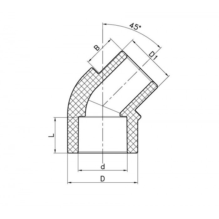 Угол Koer K0264.PRO 25 PPR 45 ВН (KP2908) Угол Koer K0264.PRO 25 PPR 45 ВН (KP2908)
