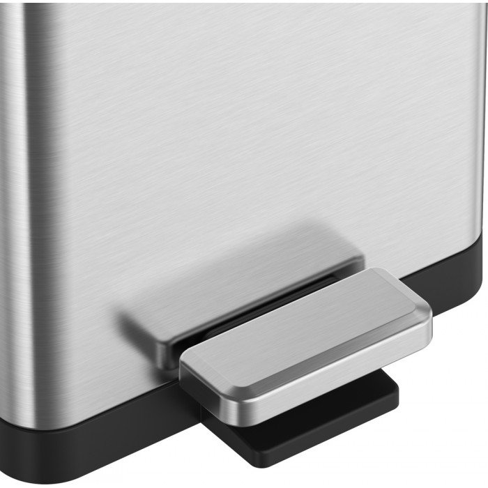 Відро для сміття з плавним закриттям прямокутне Koer TC-010315-02 15 л колір нержавійка (KR5603)