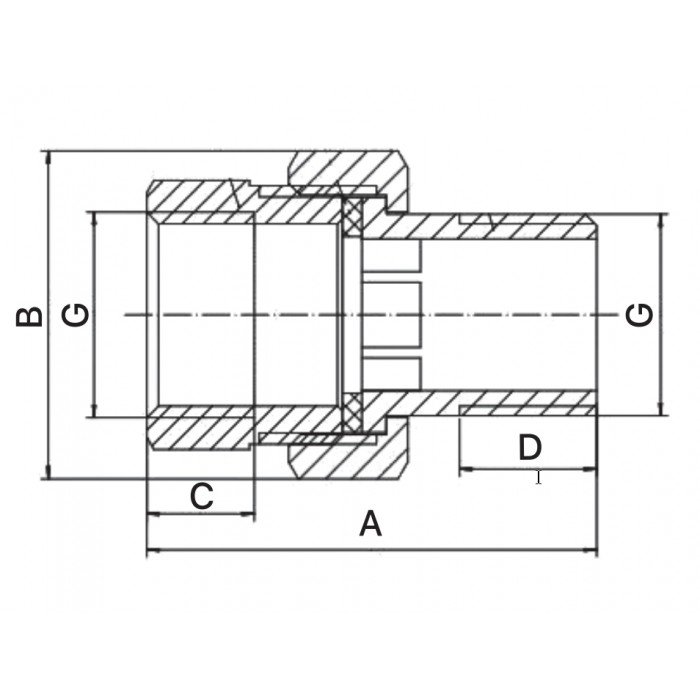 Сгон американка прямой Europroduct EP.0421 - 1-1/2" (EP6057) Сгон американка прямой Europroduct EP.0421 - 1-1/2" (EP6057)
