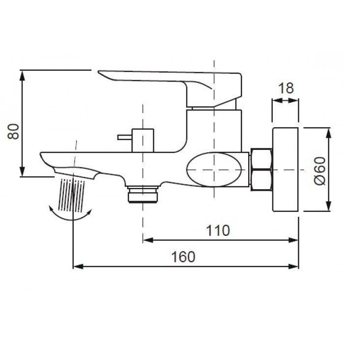 Смеситель для ванны с коротким изливом Koer KB-40028-01 (KR5305) Смеситель для ванны с коротким изливом Koer KB-40028-01 (KR5305)