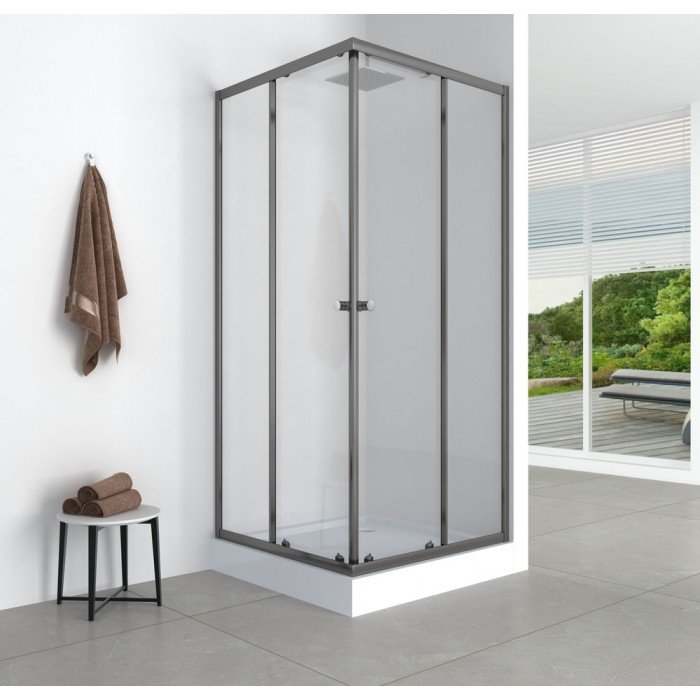 Душевая кабина с низким поддоном Mixxus CUBIC SCT01-90x90x195-TR GRAPHITE прозрачное стекло 4мм (MI Душевая кабина с низким поддоном Mixxus CUBIC SCT01-90x90x195-TR GRAPHITE прозрачное стекло 4мм (MI