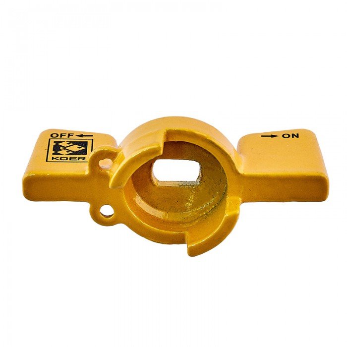 Ручка-метелик Koer для крана кульового 1/2'' алюмінієва (колір жовтий) (KR4739) Ручка-метелик Koer для крана кульового 1/2'' алюмінієва (колір жовтий) (KR4739)