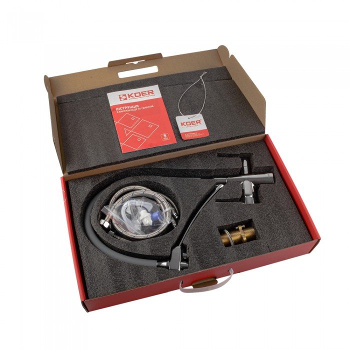 Кухонний змішувач з силік. виливом і вих. для питної води KOER KB-72003-01 (KR3375) Кухонний змішувач з силік. виливом і вих. для питної води KOER KB-72003-01 (KR3375)