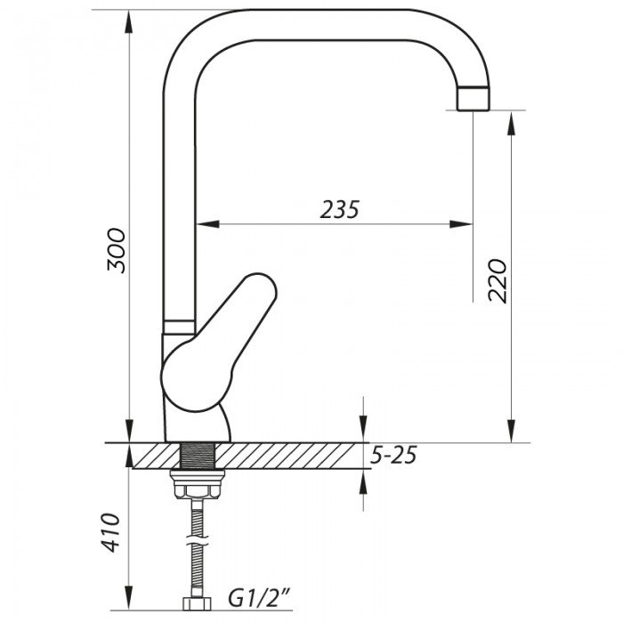Смеситель для кухни Zerix SOP7 045 (ZX2652) Смеситель для кухни Zerix SOP7 045 (ZX2652)