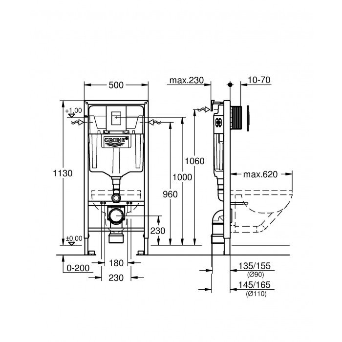 Установочный комплект 4 в 1 для унитаза Grohe Rapid (38772SH0) Установочный комплект 4 в 1 для унитаза Grohe Rapid (38772SH0)