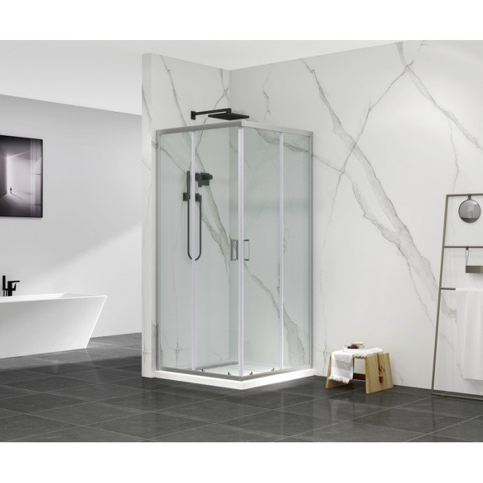 Душова кабіна без піддону Mixxus Premium DIVERSE SC02-90x90x195-TR Chrome прозоре скло 5мм (M Душова кабіна без піддону Mixxus Premium DIVERSE SC02-90x90x195-TR Chrome прозоре скло 5мм (M