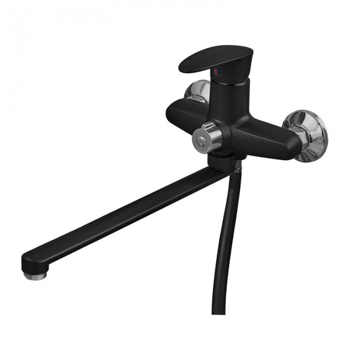 Змішувач для ванни Plamix CEZAR-006 EURO SET Matte black, зі шлангом, лійкою та кронштейном (PM0690) Змішувач для ванни Plamix CEZAR-006 EURO SET Matte black, зі шлангом, лійкою та кронштейном (PM0690)