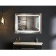Зеркало Mixxus LIGHT MR01-80x60 с Led Touch, Anti-fog, димером, регулятором яркости, часами (MI5998