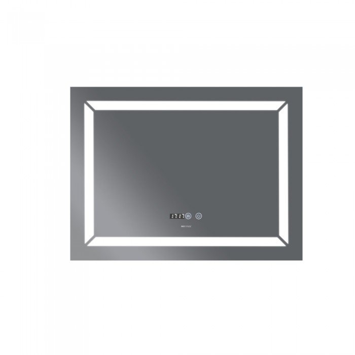 Зеркало Mixxus LIGHT MR01-80x60 с Led Touch, Anti-fog, димером, регулятором яркости, часами (MI5998