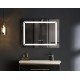 Зеркало Mixxus LIGHT MR01-80x60 с Led Touch, Anti-fog, димером, регулятором яркости, часами (MI5998