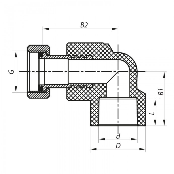 Угол с накидной гайкой 25x3/4F PPR Koer K0145.PRO (KP0183) Угол с накидной гайкой 25x3/4F PPR Koer K0145.PRO (KP0183)