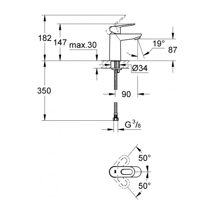Смеситель для умывальника Grohe BauLoop (23337000)