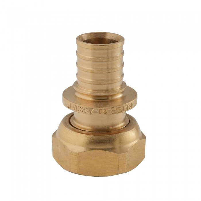 Перехідник з накидною гайкою під плоске ущільнення Koer KA.A08F-20S - 20(2.8mm) x 3/4"F (KR4867) Перехідник з накидною гайкою під плоске ущільнення Koer KA.A08F-20S - 20(2.8mm) x 3/4"F (KR4867)