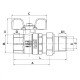 Кран с американкой Roho R105-050B - 1/2" прямой (RO0110) Кран с американкой Roho R105-050B - 1/2" прямой (RO0110)