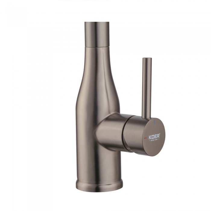 Смеситель для кухни Koer KI-70026-07 с черным силиконовым изливом (KR5211)