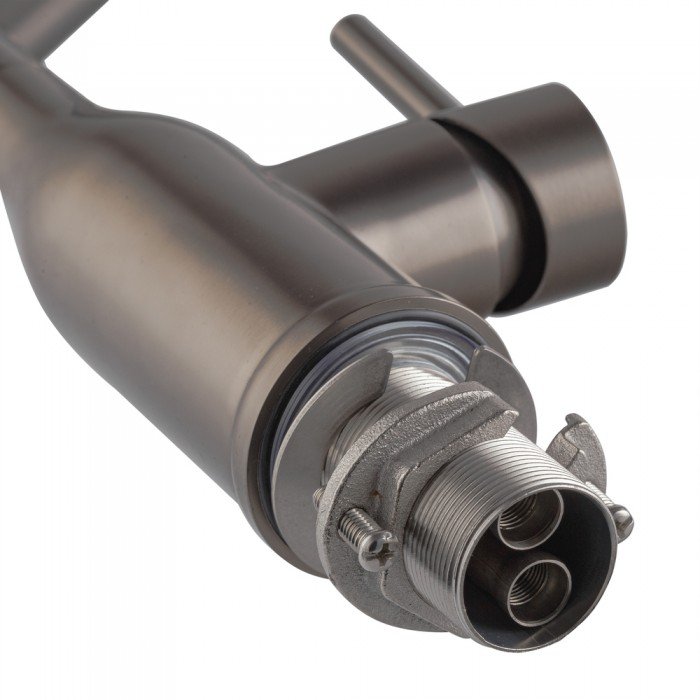 Смеситель для кухни Koer KI-70026-07 с черным силиконовым изливом (KR5211)