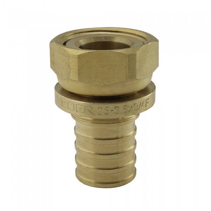 Переходник с накидной гайкой под плоское уплотнение Koer KA.A08F-25S - 25(3.5mm) x 3/4"F (KR4868) Переходник с накидной гайкой под плоское уплотнение Koer KA.A08F-25S - 25(3.5mm) x 3/4"F (KR4868)