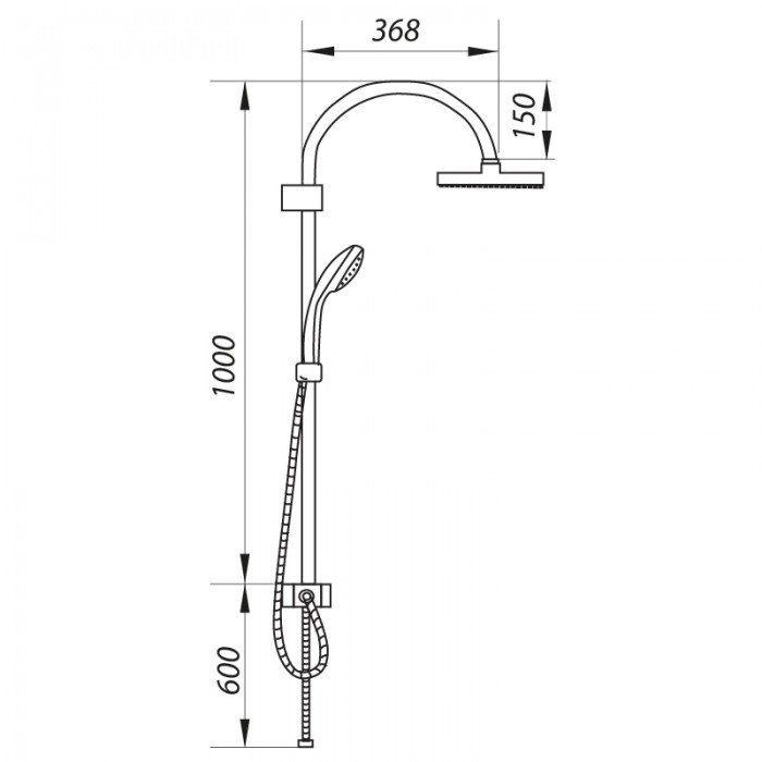 Душова колона ZERIX DK-001 (без змішувача) (ZX2867) Душова колона ZERIX DK-001 (без змішувача) (ZX2867)