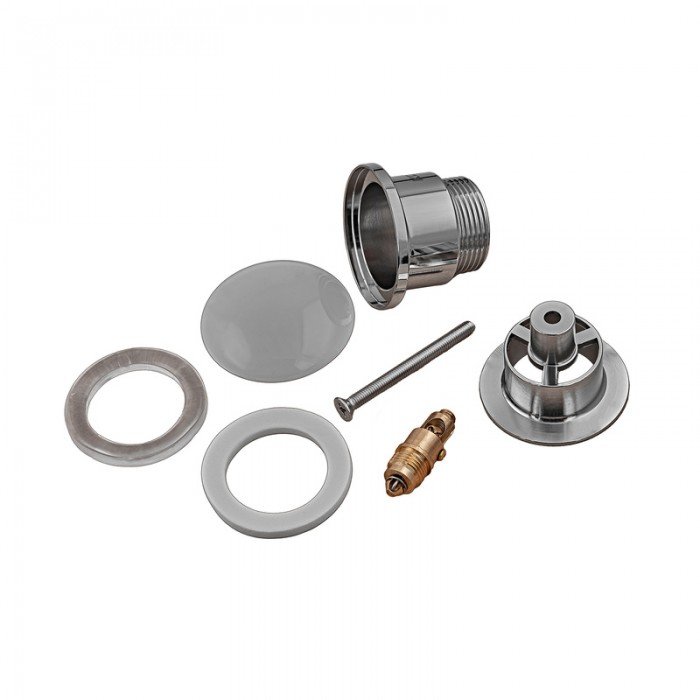 Донний клапан для раковини універсальний (з/без переливу) Koer PW-01-11 автоматичний (Click-Clack) (Біла керамічна накладка) 1 1/4'' (KR3405)