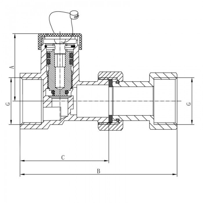Комплект арматуры с вентилем для подключения расширительного бака Koer KR.1045 - 3/4" (KR3112)