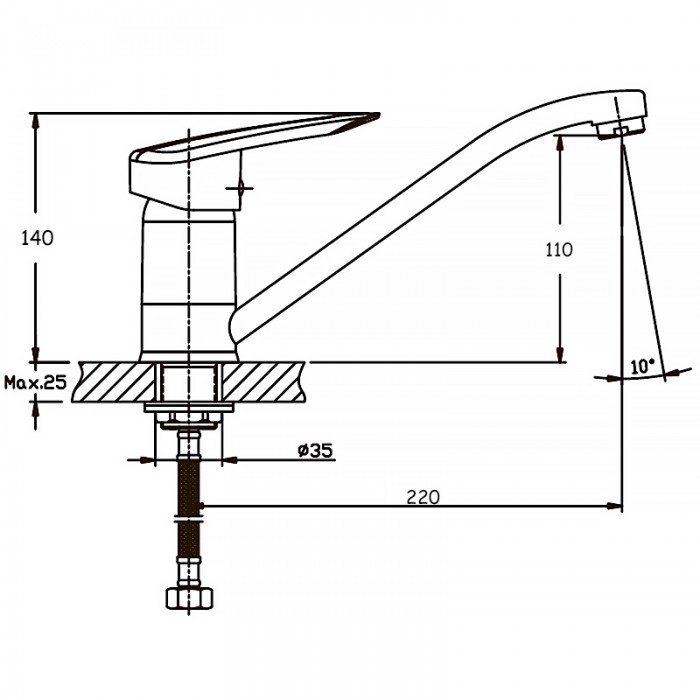 Змішувач для кухні Haiba Disk 555 (HB0057)