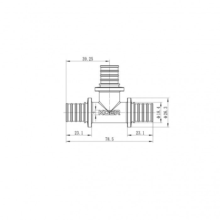 Трійник рівнопрохідний Koer KA.T20 - 20(2.8mm) x 20(2.8mm) x 20(2.8mm) (KR4885) Трійник рівнопрохідний Koer KA.T20 - 20(2.8mm) x 20(2.8mm) x 20(2.8mm) (KR4885)