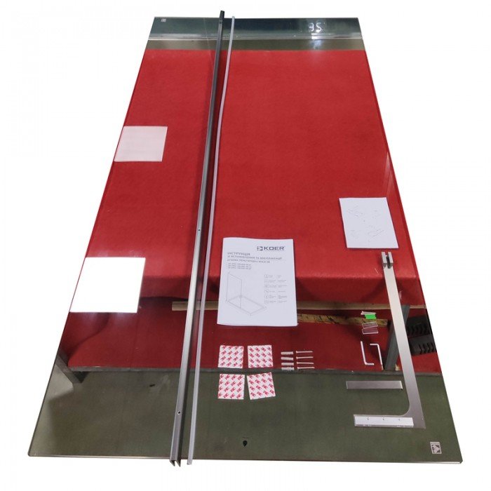 Душевая перегородка Koer SR SP02-100x200-TR-07 Walk-In прозрачное стекло Easy Clean 8мм, графит (KR Душевая перегородка Koer SR SP02-100x200-TR-07 Walk-In прозрачное стекло Easy Clean 8мм, графит (KR