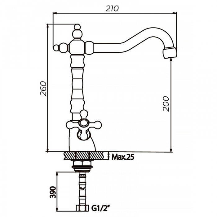 Смеситель для кухни Haiba Dominox 777 (HB0095)