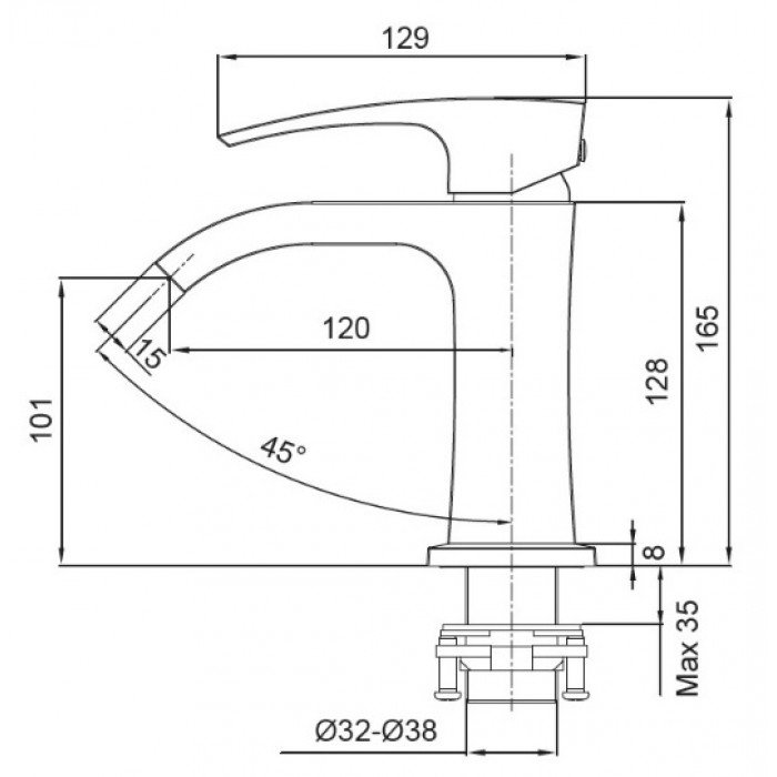 Змішувач для умивальника Koer KB-12007-07 (Колір графіт) (KR5152) Змішувач для умивальника Koer KB-12007-07 (Колір графіт) (KR5152)