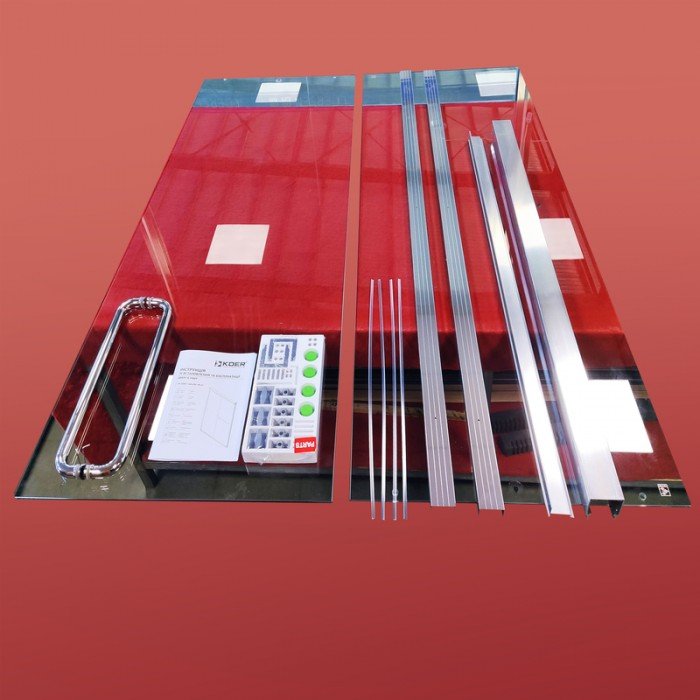 Дверь в нишу Koer SR SD03-140x200-TR-01 прозрачное стекло Easy Clean 8мм, хром (KR5385)