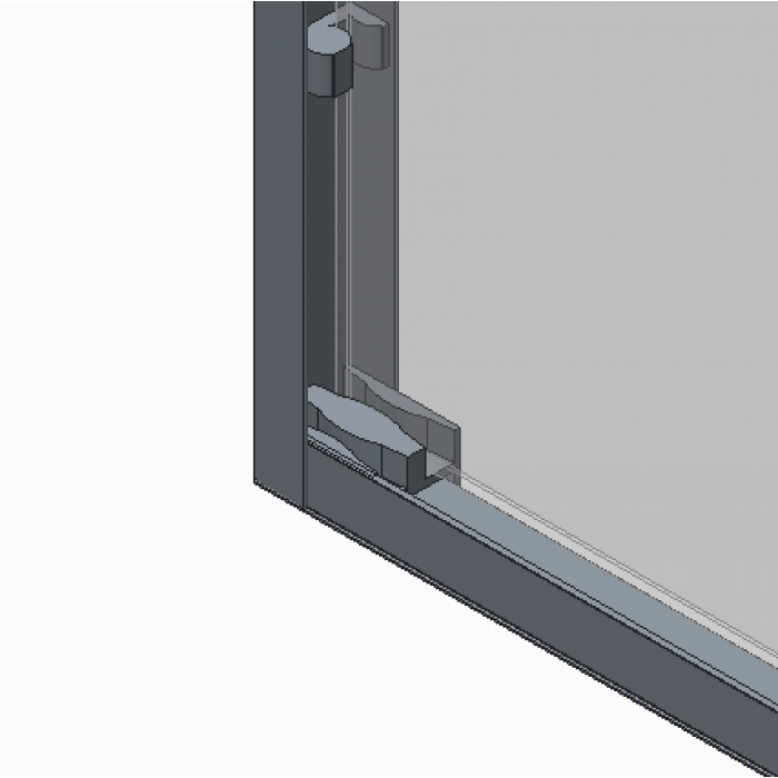 Дверь в нишу Koer SR SD03-140x200-TR-01 прозрачное стекло Easy Clean 8мм, хром (KR5385)