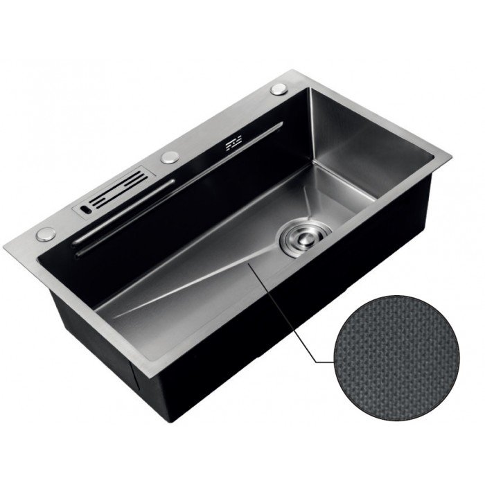 Мойка Mixxus Premium MH7545-SET-05 MICRO DECOR NANO-BLACK (3.0/0.8) комплект (графит) (MX9633) Мойка Mixxus Premium MH7545-SET-05 MICRO DECOR NANO-BLACK (3.0/0.8) комплект (графит) (MX9633)