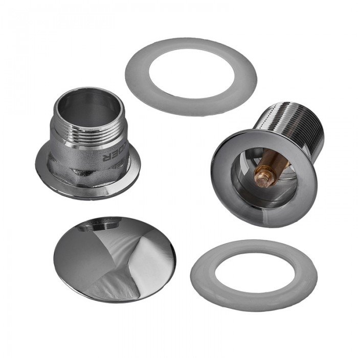 Донный клапан для раковины с переливом Koer PW-03-01 автоматический (Click-Clack) (Цвет хром) 1 1/4 Донный клапан для раковины с переливом Koer PW-03-01 автоматический (Click-Clack) (Цвет хром) 1 1/4