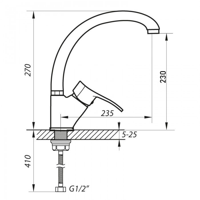 Смеситель для кухни Zerix DYU 135 (ZX0023) Смеситель для кухни Zerix DYU 135 (ZX0023)